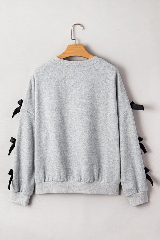 Fashion Ribbon Slit Letter Shirt For Women